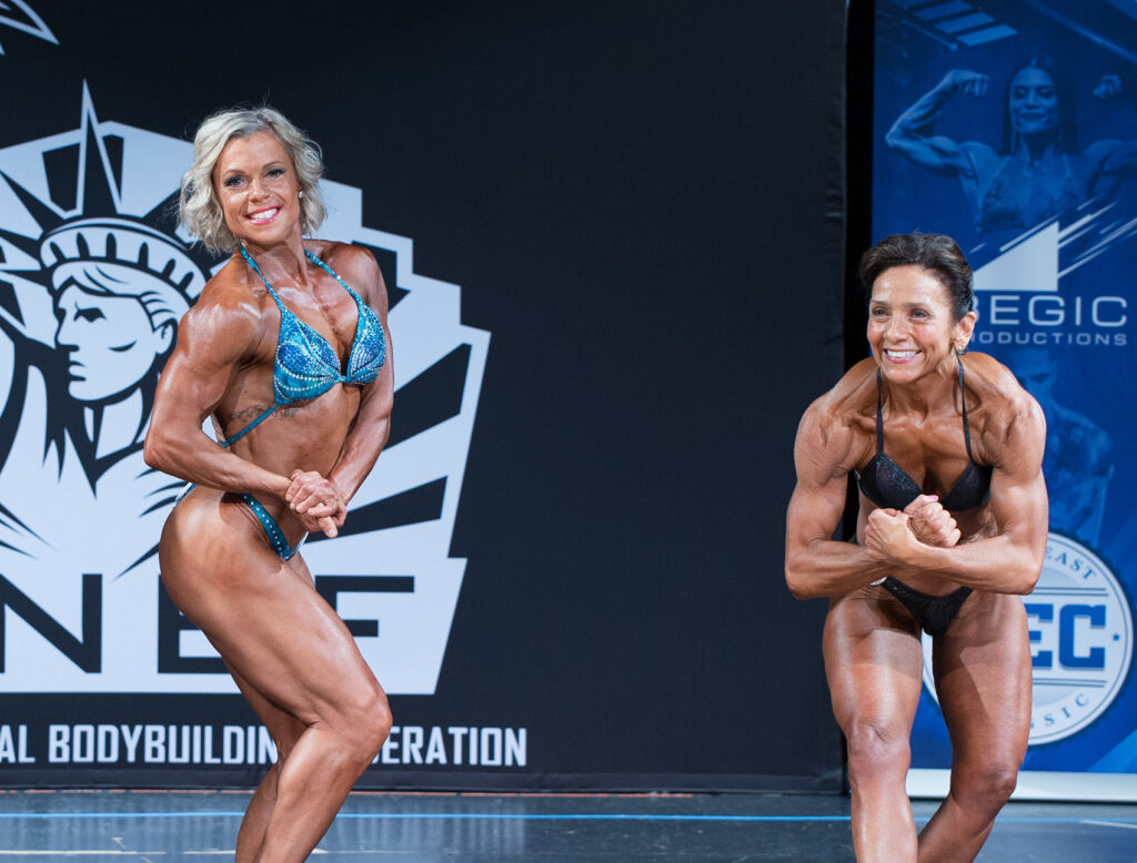 ANBF Natural Women’s Bodybuilding competitor posing confidently in drug-tested event