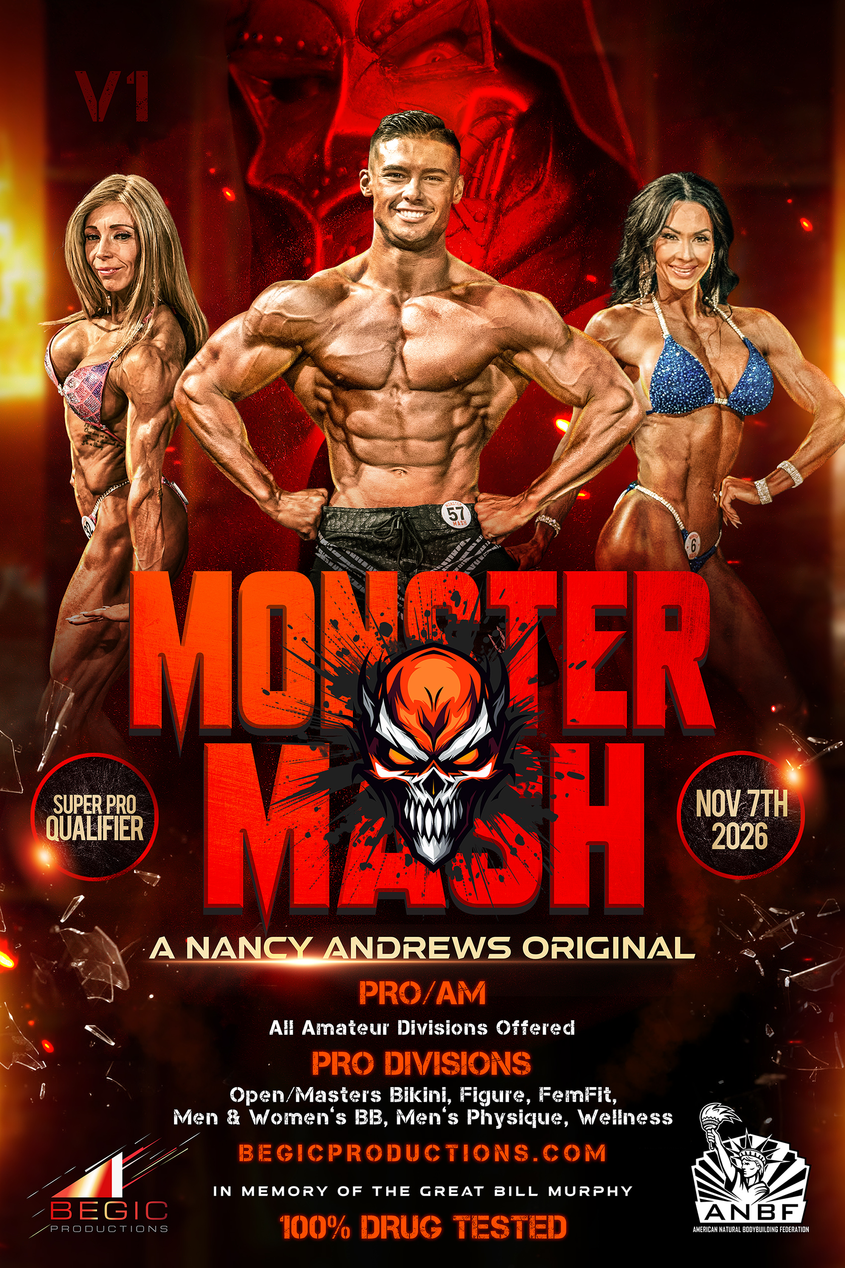 2026 ANBF Monster Mash. Natural Bodybuilding Event. 100% Drug Tested.